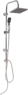 Regendouche set vierkant 100 cm zilver verchroomd