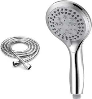 Regendouche set, vijf functies, zilverkleurig