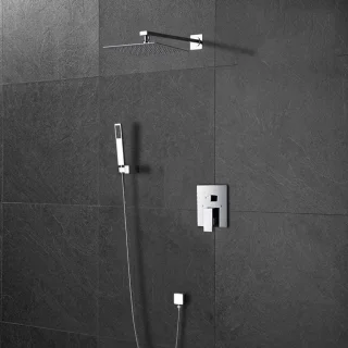 Regendouche set wandmontage chroom