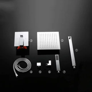 Regendouche set wandmontage chroom