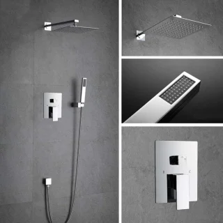 Regendouche set wandmontage chroom