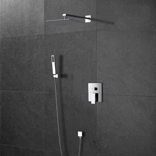 Regendouche set wandmontage chroom