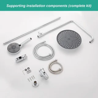 Regendouche set wandmontage met XXL douchekop 25 cm, chroom