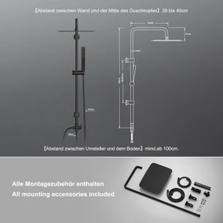 Regendouche Set Zwart
