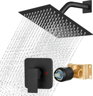 Regendouche Systeem 8 inch Mat Zwart