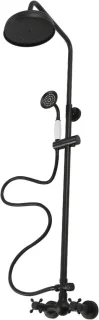 Regendouche systeem compleet - messing & rvs - 118 cm - zwart