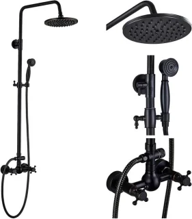 Regendouche systeem en douchekraan set, 8 inch, brons