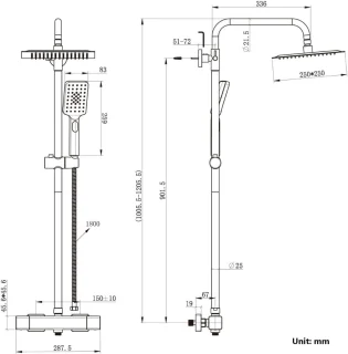 Regendouche Thermostaatkraan Doucheset Universeel