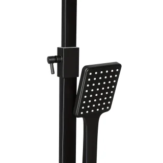 Regendouche thermostaatset – vierkante hoofddouche 30x30 cm matzwart