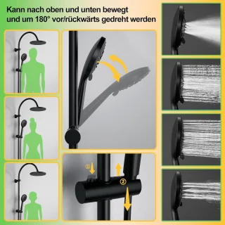 Regendouche U-vormige douchekolom