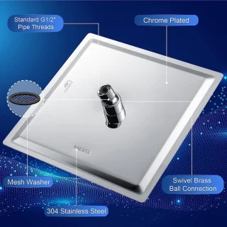 Regendouche Vierkant 12 Inch Roestvrij Staal Chroom