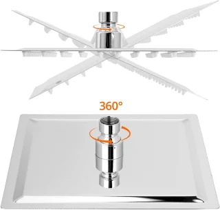 Regendouche Vierkant 20 cm RVS/Chroom