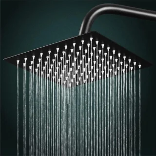 Regendouche vierkant - douchekop zwart - 30 cm