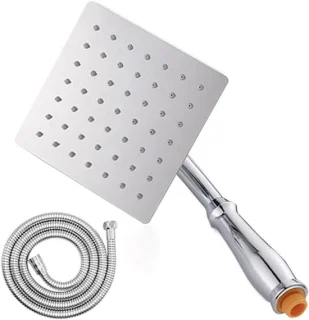 Regendouche vierkant rvs 6 inch zilver