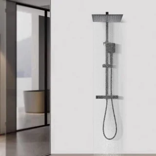 Regendouche wandmontage thermostatisch met hoofddouche 30 × 30 cm