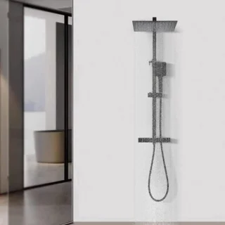 Regendouche wandmontage thermostatisch met hoofddouche 30 × 30 cm