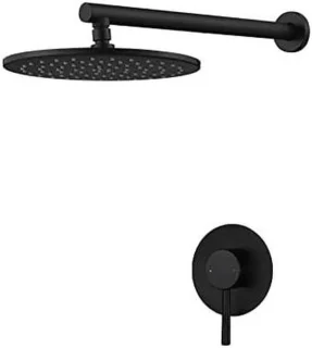 Regendouchekop 10 inch mat zwart