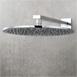 Regendouchekop 20 cm rond zilver