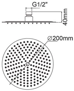 Regendouchekop 20 cm RVS