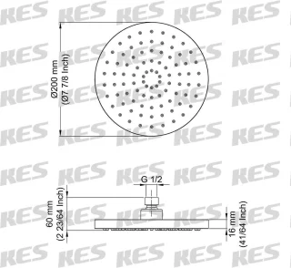 Regendouchekop 20 Inch Chroom Gepolijst Inbouw