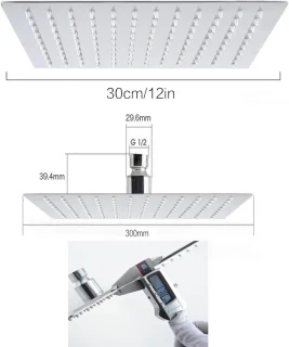 Regendouchekop 30 cm - Roestvrijstaal