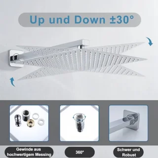 Regendouchekop 30 cm Vierkant RVS
