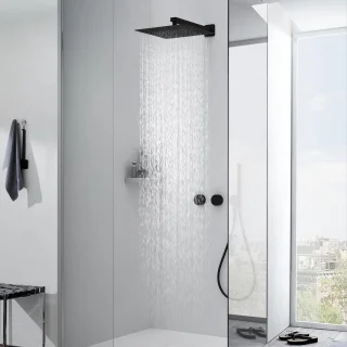 Regendouchekop 30 cm Zwart Inbouw