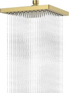 Regendouchekop 8 inch van RVS met geborsteld goud afwerking