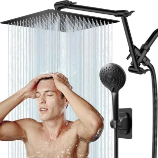 Regendouchekop combo 12 inch zwart