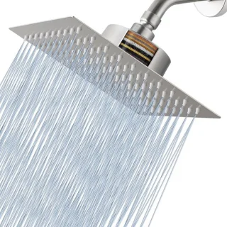 Regendouchekop deluxe 20 cm geborsteld nikkel