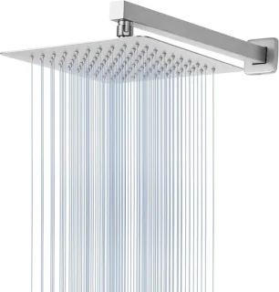 Regendouchekop deluxe 25 cm met 40 cm RVS verlengarm