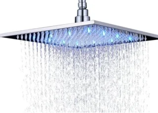 Regendouchekop led vierkant - 40x40 cm - geborsteld nikkel