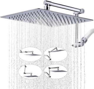 Regendouchekop met arm 38 cm - chroom