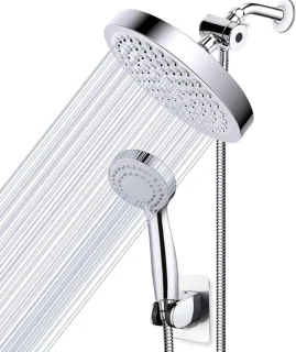 Regendouchekop met Handdouche - Douchesysteem Hoge Druk - Ontspannend Douchen - Zelfreinigende Nozzles - 15 cm - Chroom