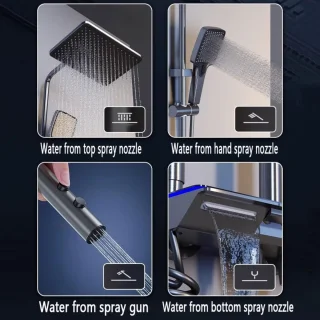 Regendouchekop met handdouche - wandmontageset - chroom