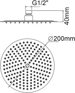 Regendouchekop Ø20 cm RVS