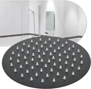 Regendouchekop rond 20 cm mat zwart