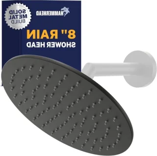 Regendouchekop rond - 20.5 cm mat zwart