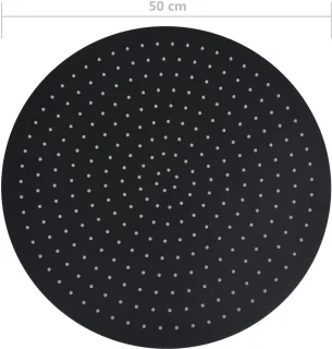 Regendouchekop Rond 50 cm RVS Zwart