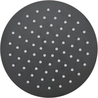 Regendouchekop rond, hoge druk, 8 inch, mat zwart