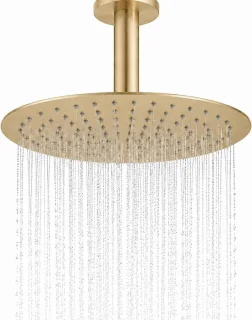Regendouchekop rond overhead douche 30 cm geborsteld goud