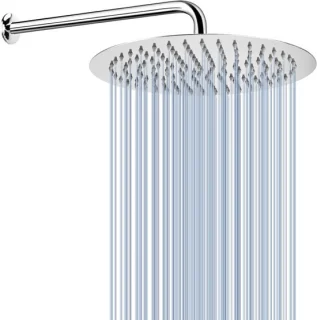 Regendouchekop Rond RVS 25 cm met 38 cm Verlengarm