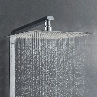 Regendouchekop RVS vierkant 20 cm chroom