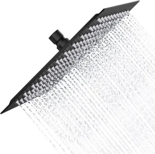 Regendouchekop RVS Vierkant 25 cm Zwart