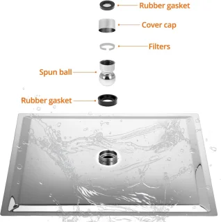 Regendouchekop RVS vierkant 30x30 cm