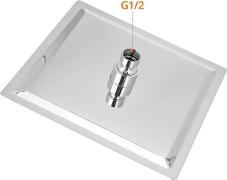 Regendouchekop RVS vierkant 30x30 cm