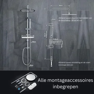 Regendouchekop RVS zonder kraan