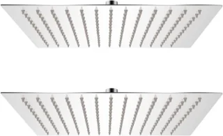 Regendouchekop set met douchepaneel, 2 stuks 30x30 cm, zilverkleurig