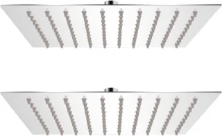 Regendouchekop set - RVS - 20x20 cm - zilverkleurig