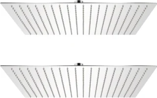 Regendouchekop Set - Vierkante Douchekop 50x50 cm Zilver
